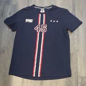 Navy Graphic T-Shirt with Stripes and Stars